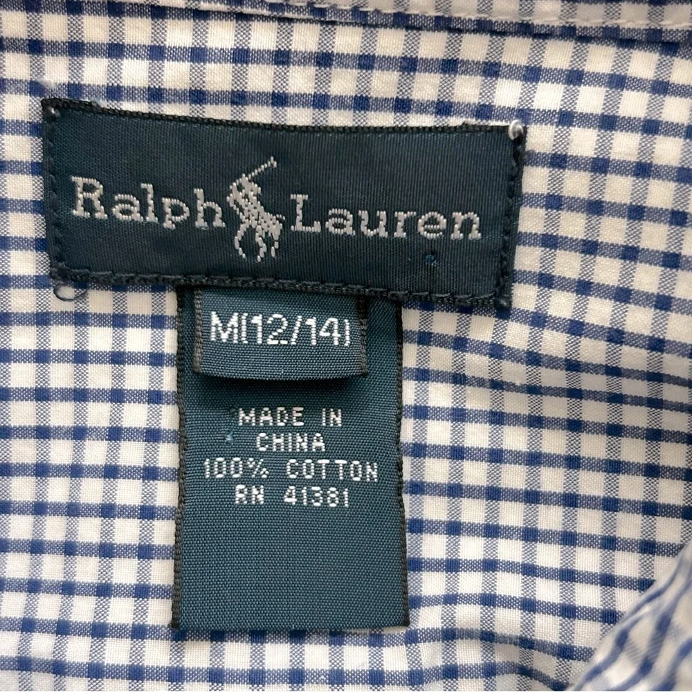 Ralph Lauren Gingham Long Sleeve Button Down Shirt